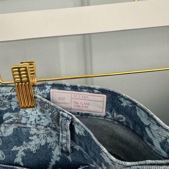 Gap × LoveShackFancy High Rise Floral ‘70s Flare Jeans - Picture 4 of 7